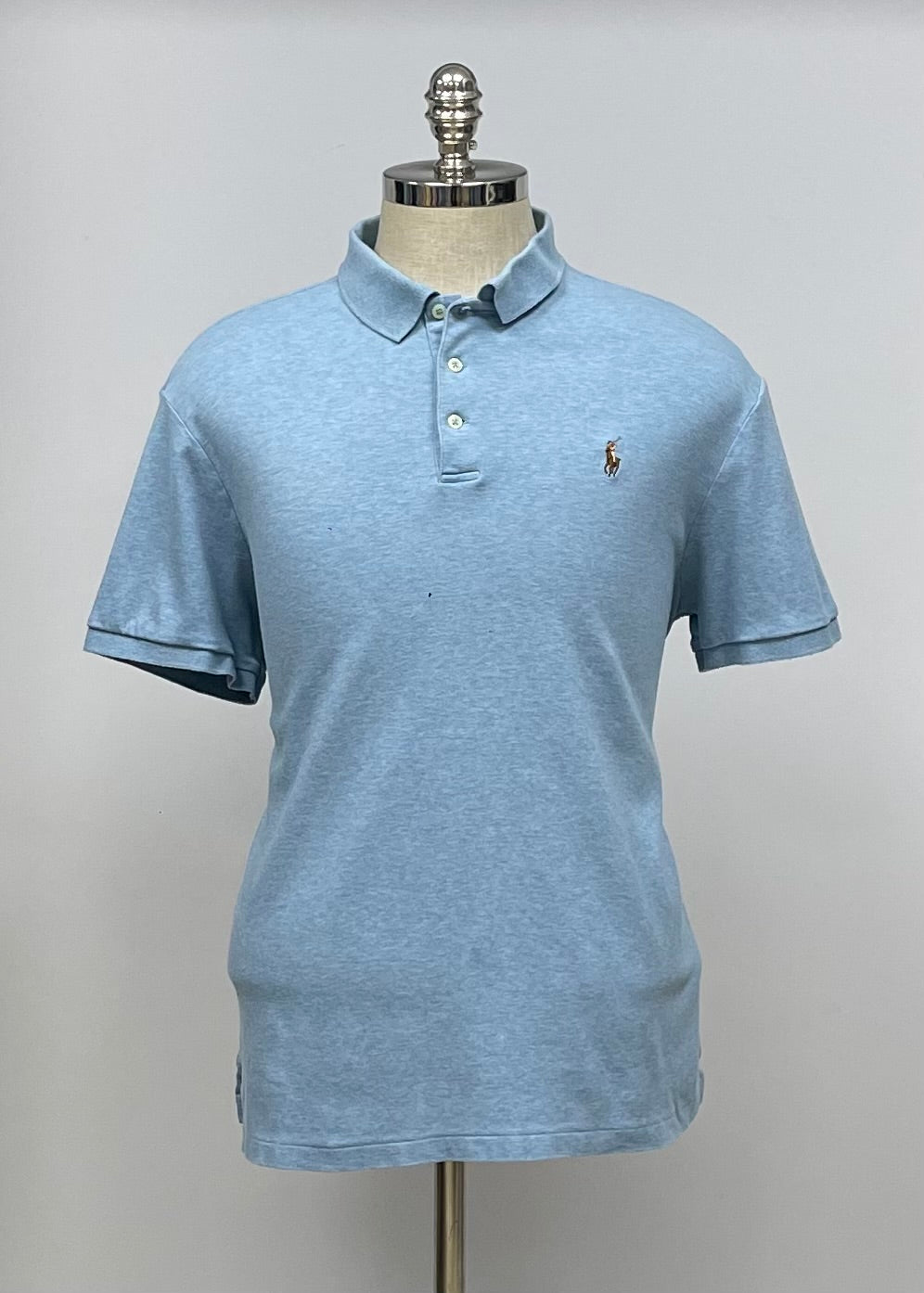 Camiseta Polo Ralph Lauren 🏇🏼color celeste claro Talla XL Entalle Custom Slim Fit