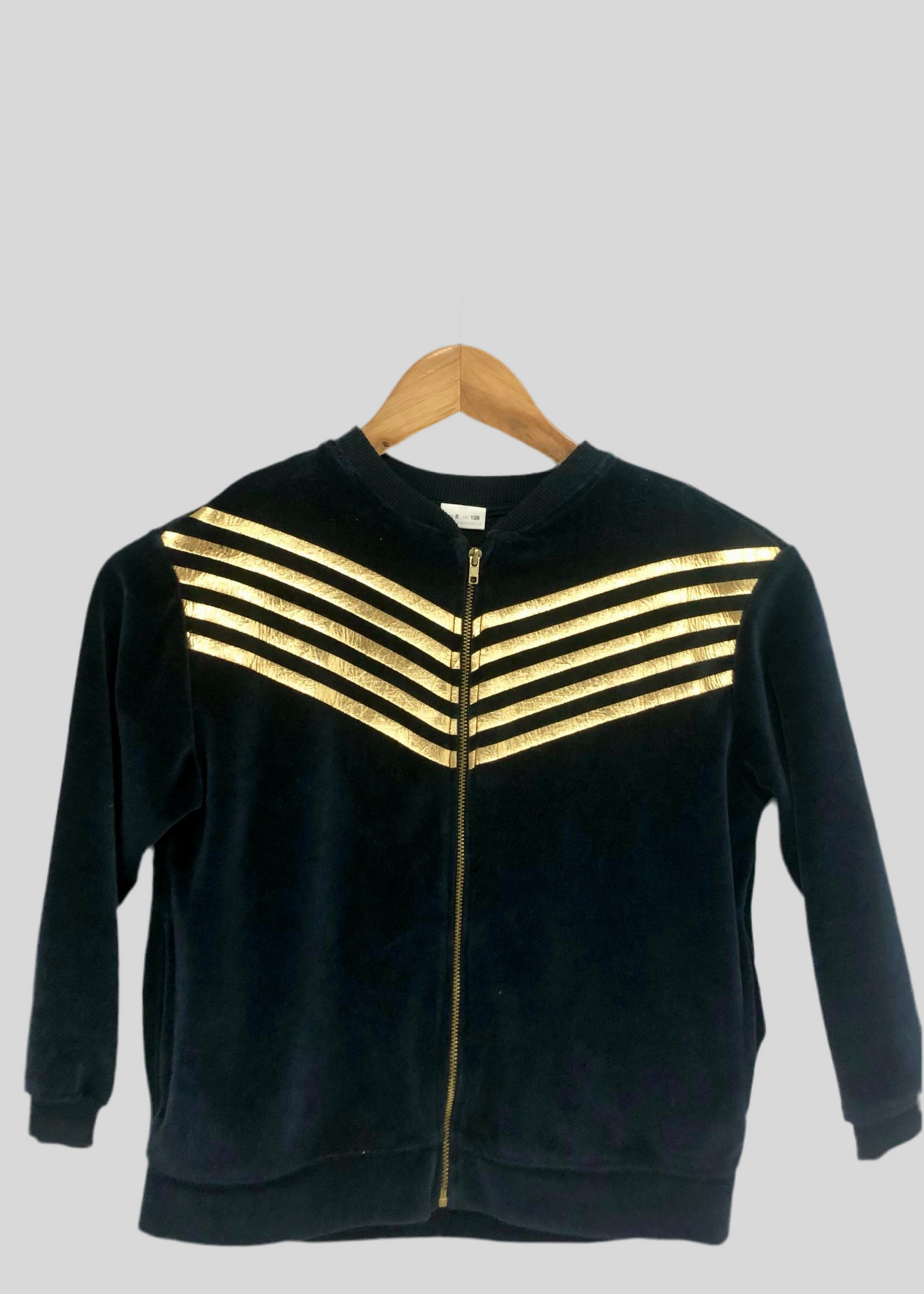 Jacket de niña Zara 🇪🇸 De terciopelo color negro Talla M (8) Entalle Regular