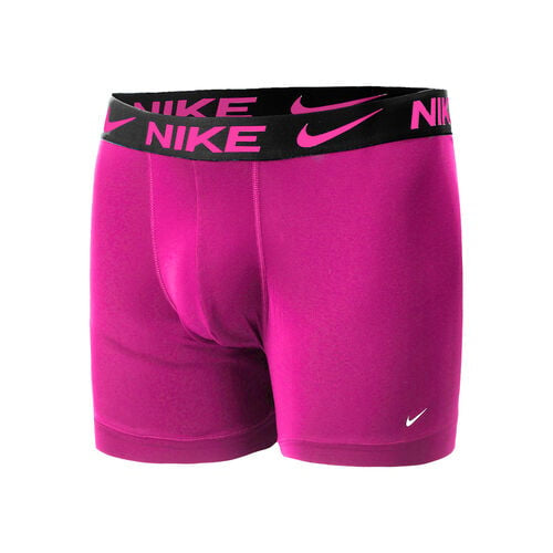 Paquete de 3 Calzoncillos tipo Boxer Nike Dri-Fit Essential Cotton Stretch - Tela dry-fit en color negro, turquesa y rosado Talla XL