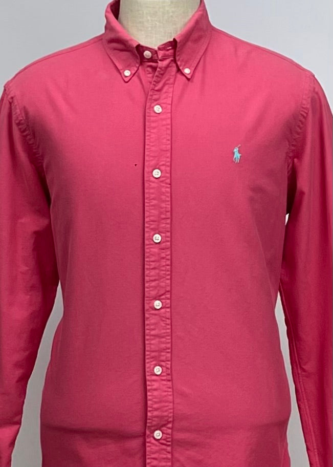 Camisa de botones Polo Ralph Lauren 🏇🏼 Oxford en color rosado magenta Talla L Entalle Regular