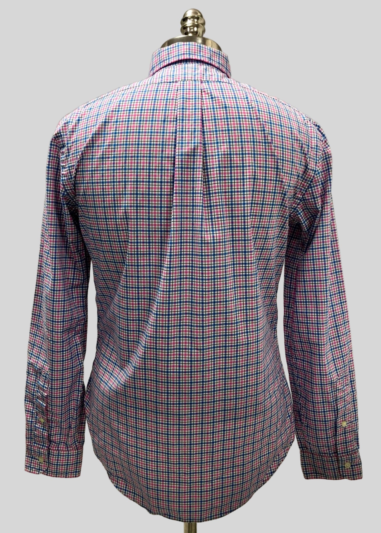 Camisa de botones Polo Ralph Lauren 🏇🏼 color blanco de cuadros rosado y celeste Talla M Entalle Slim Fit