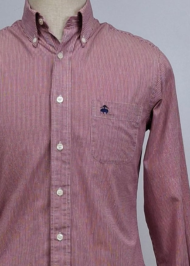 Camisa Brooks Brothers 🐑 de cuadros en color rojo y blanco Talla Small Entalle Regular