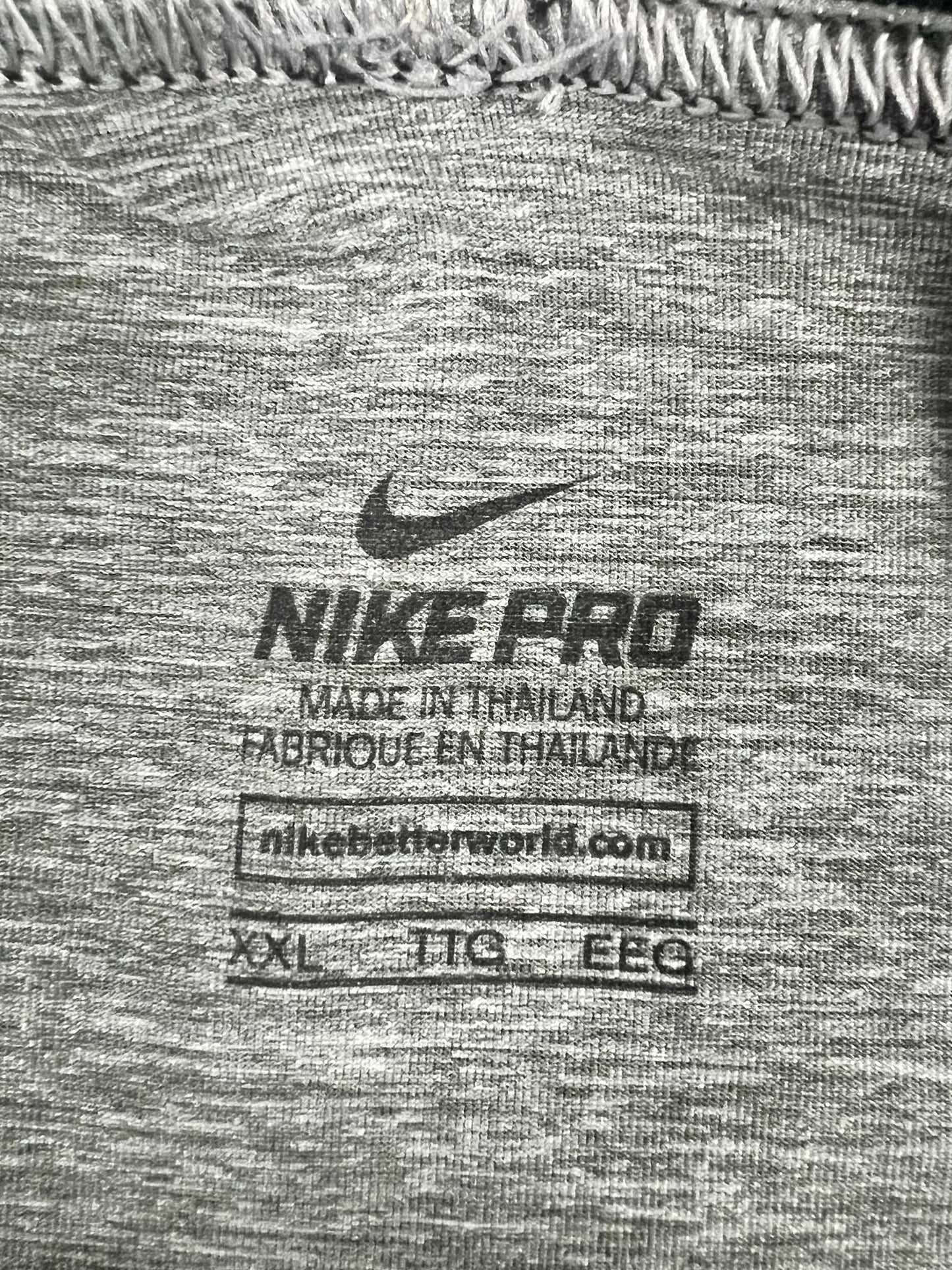 Malla de entrenamiento licra Nike ✔️ Pro Dri-FIT de 3/4 de largo para hombre en Color gris cintura negro Talla XXL