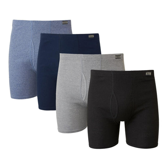 Paquete de 4 Calzoncillos tipo Boxer Hanes Comfortsoft en color azules y gris - Tela ligera en Talla S