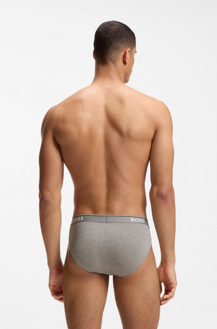 Paquete de 3 Calzoncillos a la cintura Hugo Boss 🇩🇪 - Tela algodon stretch en color negro y gris Talla S