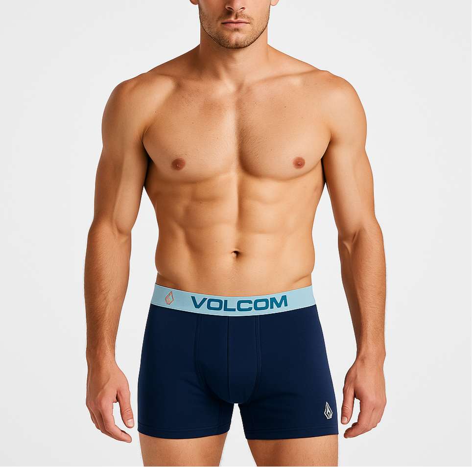 Boxers Briefs Volcom 🏄🏽‍♂️ Tela Performance color azul navy y cintura celeste Talla XL