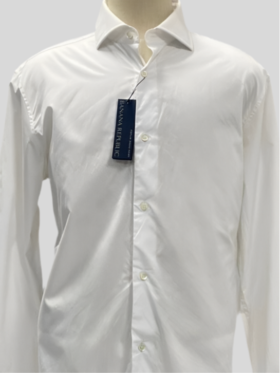 Camisa de botones Banana Republic en color blanco Talla L Entalle Slim Fit (ver descripción)