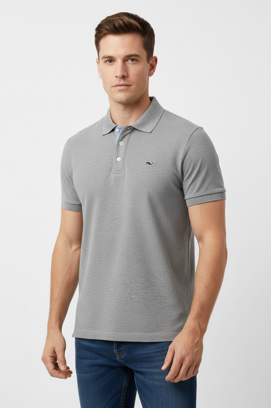 Camiseta Polo Vineyard Vines 🐳 Color gris claro Talla M Entalle Regular