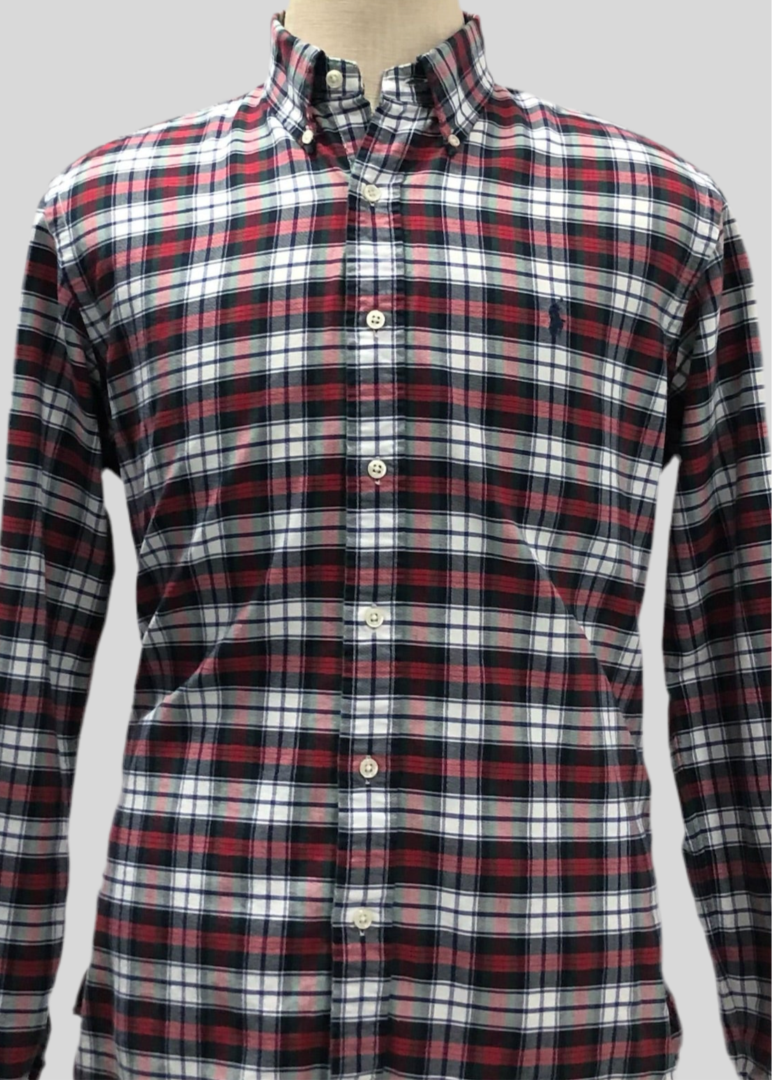 Camisa de botones Polo Ralph Lauren 🏇🏼 de cuadros tartán en color rojo, verde, azul navy y blanco Talla L Entalle Custom Fit (ver descripción)