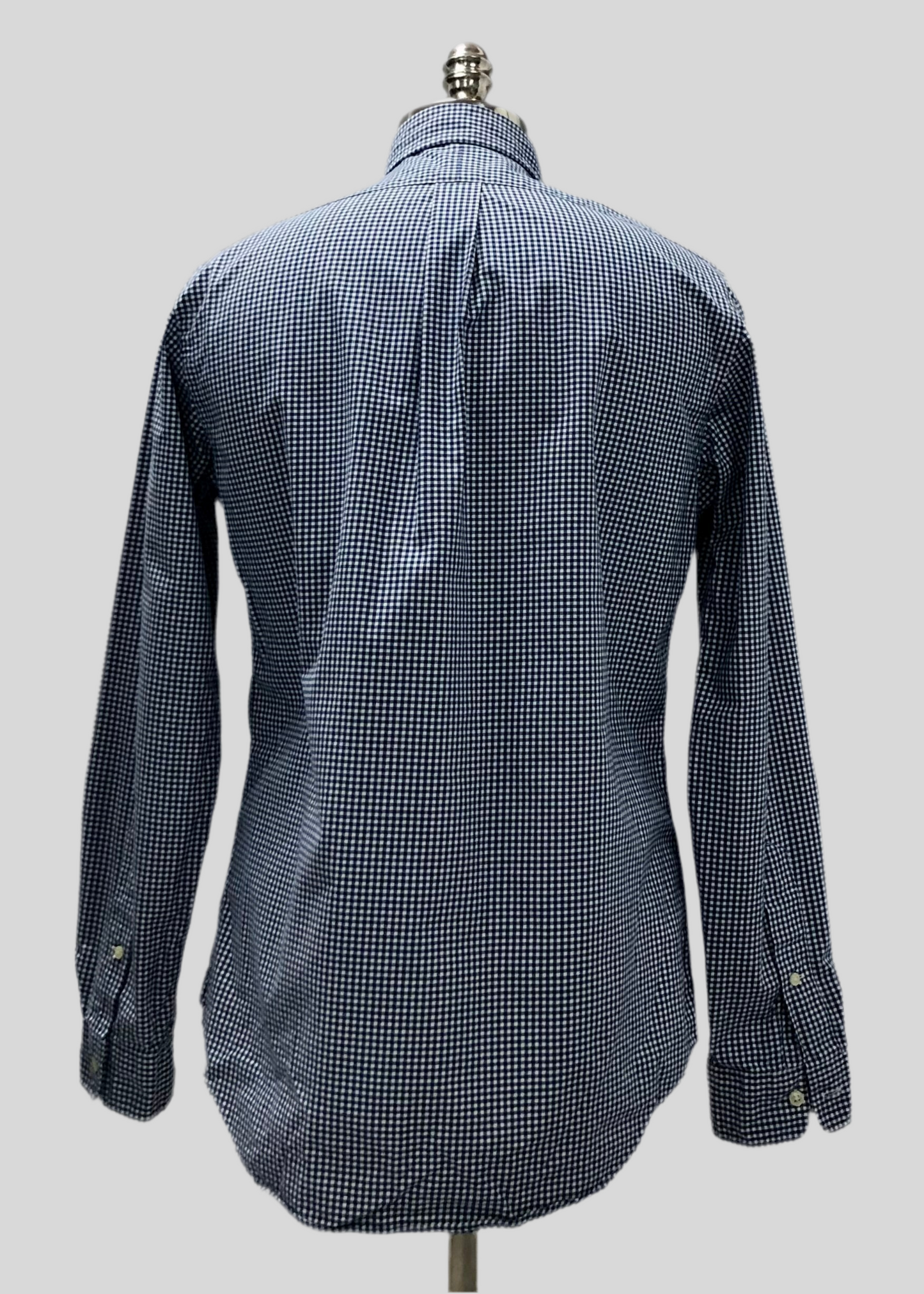 Camisa Polo Ralph Lauren 🏇🏼 con patrón de cuadros gingham azul y blanco Talla M Entalle Custom Fit