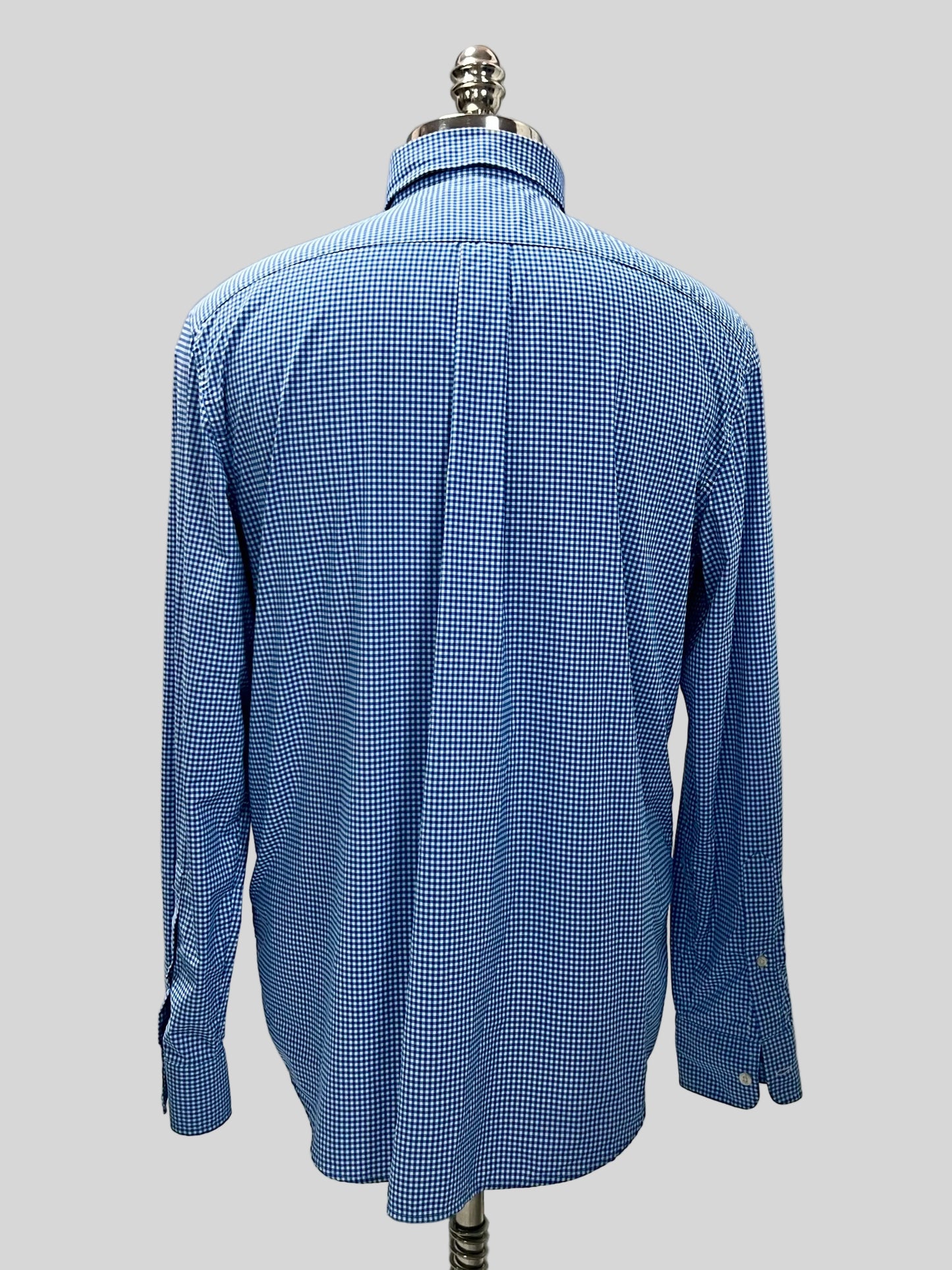 Camisa Vineyard Vines 🐳 Performance de cuadros gingham en color azul y blanco Talla M Entalle Clásico