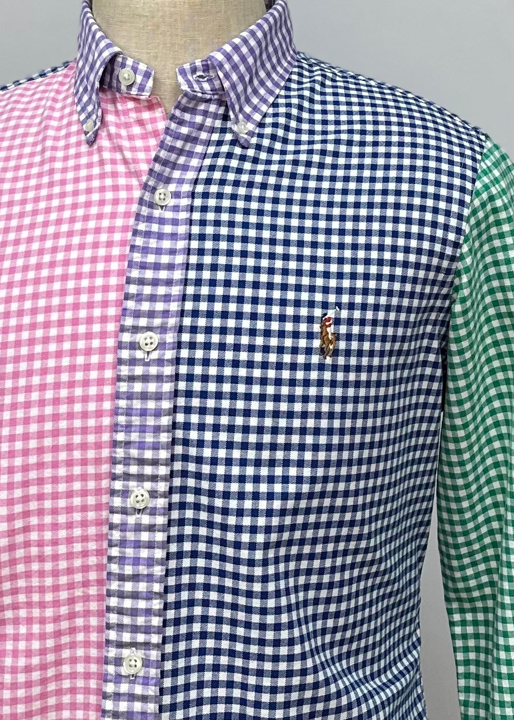 Camisa de botones Polo Ralph Lauren 🏇🏼 Oxford de cuadros gingham multicolor Talla M Entalle Regular
