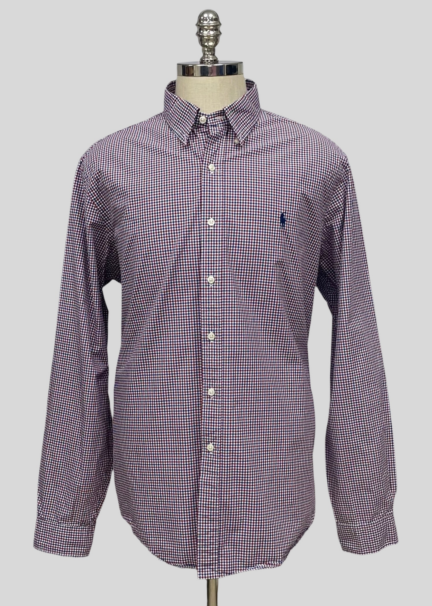Camisa Polo Ralph Lauren 🏇🏼 con patron de cuadros en color rojo, azul navy y Blanco Talla XL Entalle Regular
