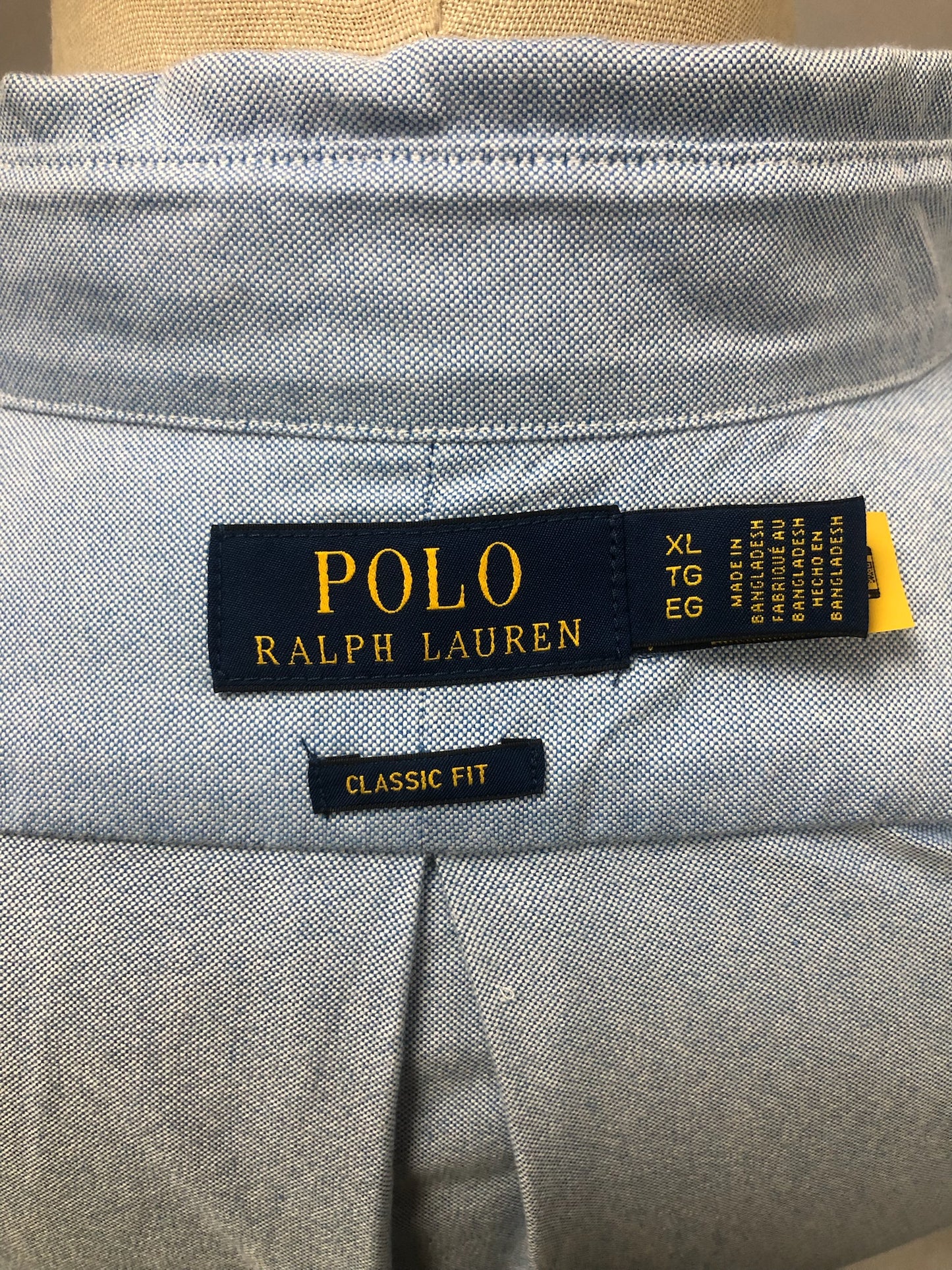Camisa de botones Polo Ralph Lauren 🏇🏼 Oxford en color celeste Talla XL Entalle Clásica
