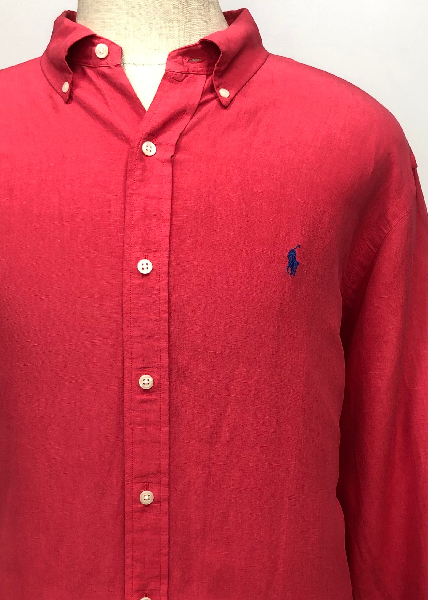 Camisa de botones Polo Ralph Lauren 🏇🏼 De Lino en color rojo Talla XXL Entalle Regular