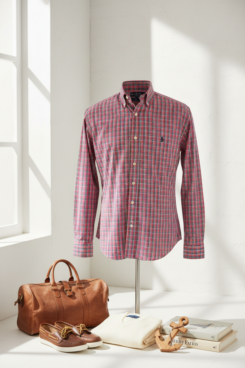 Camisa Polo Ralph Lauren 🏇🏼 de cuadros en color rojo, verde y azul Talla L Entalle Regular