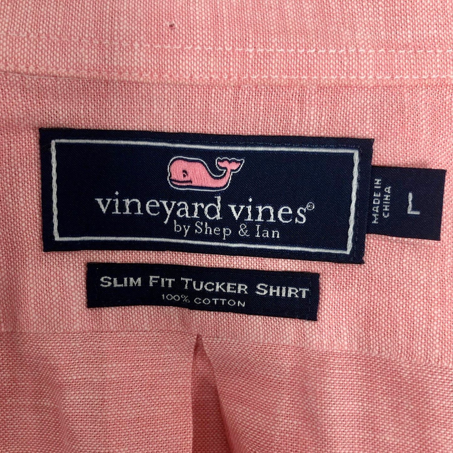 Camisa de botones Vineyard Vines 🐳 Oxford Color salmón Talla L Entalle Slim Fit