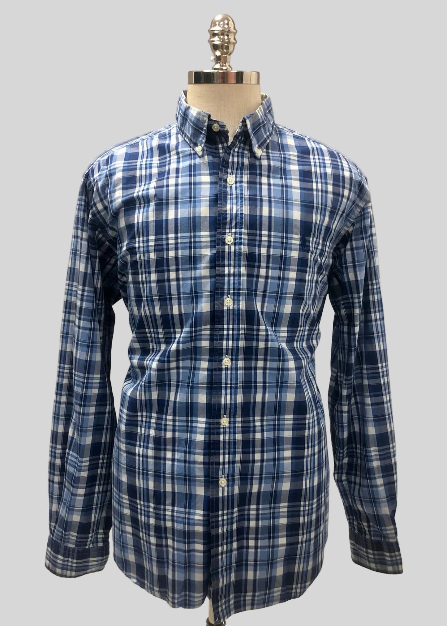 Camisa de botones Polo Ralph Lauren 🏇🏼 de cuadros celeste, azul y blanco Talla XL Entalle Clásico