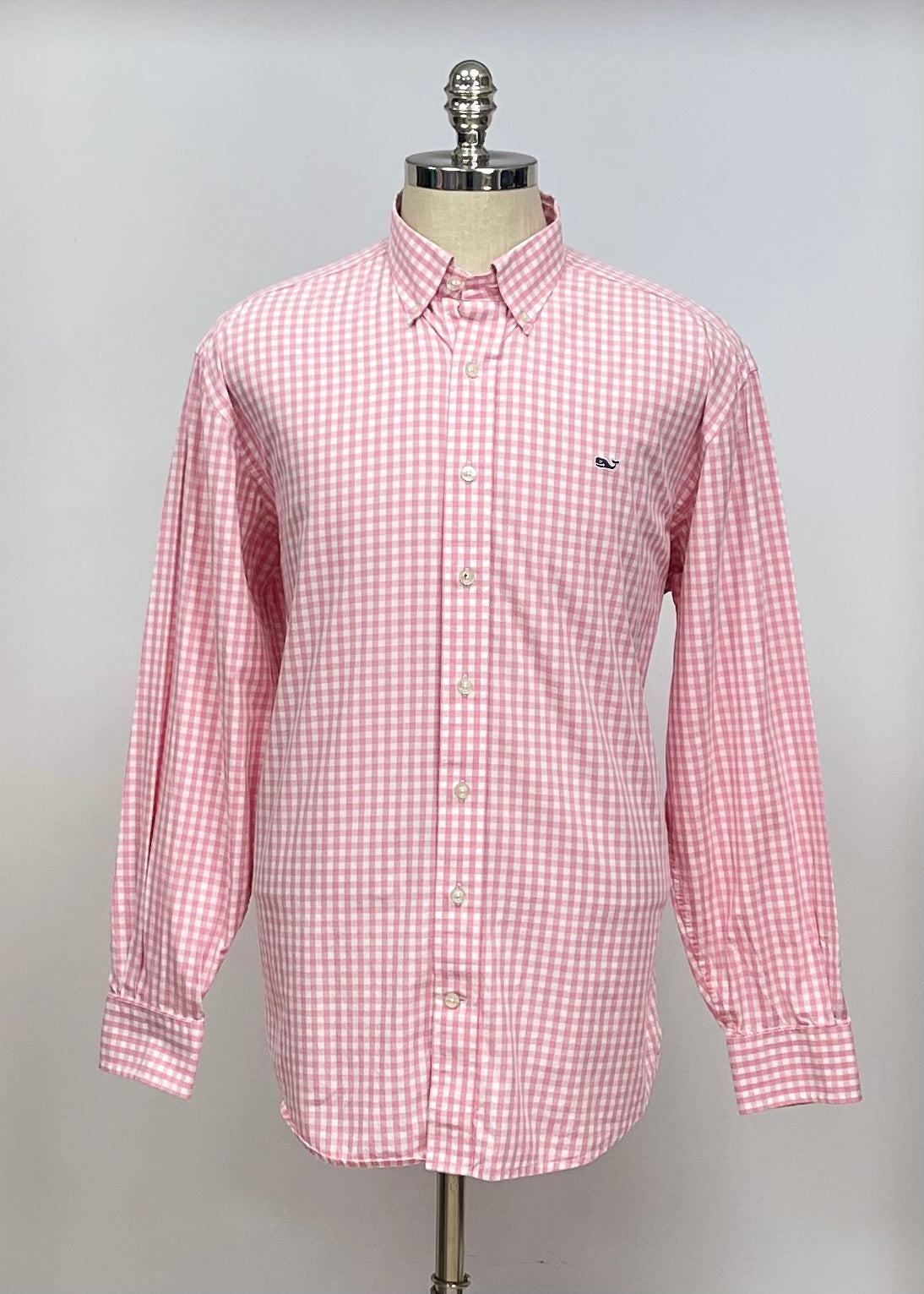 Camisa de cuadros Vineyard Vines 🐳 de cuadros gingham en color rosado y blanco Talla L Entalle Regular