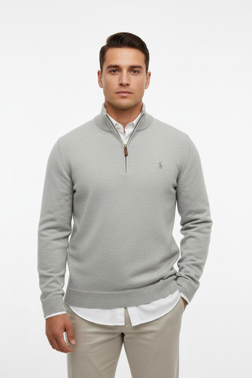 Sueter Jersey Polo Ralph Lauren 🏇🏼 color gris claro con logo en gris oscuro Talla XL
