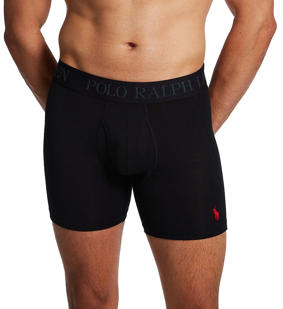 Paquete de 3 Boxer Briefs Polo Ralph Lauren 🏇🏼 4D Flex Tela algodón stretch color negro Talla L