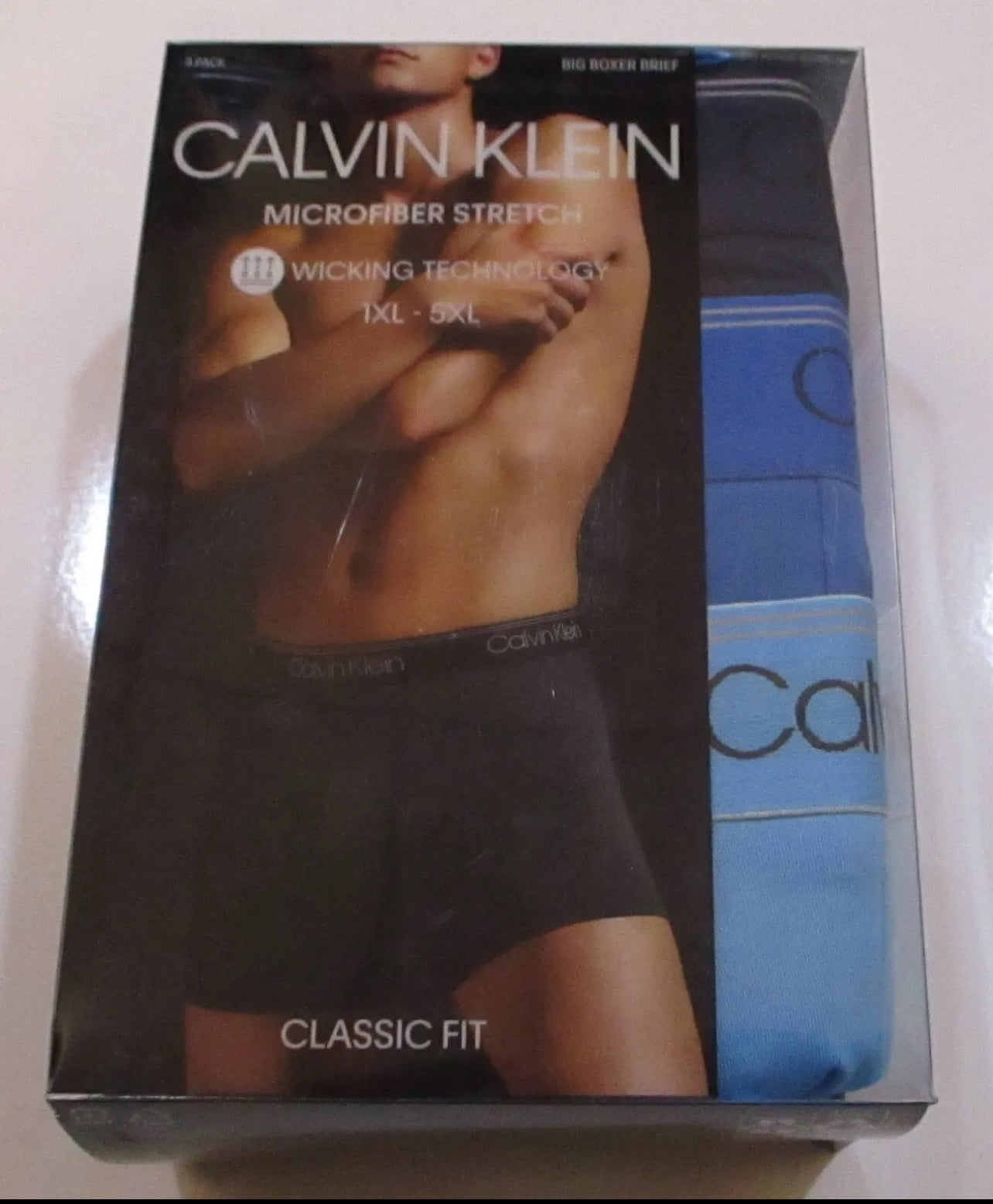 Paquete de 3 Calzoncillos tipo Boxer Calvin Klein de Microfibra Stretch - Tela ligera en Talla XXL