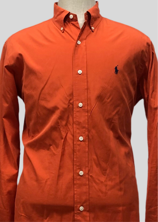 Camisa de botones Polo Ralph Lauren 🏇🏼 en color naranja intenso Talla M Entalle Clásico