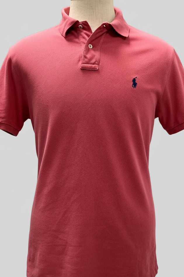 Camiseta Polo Ralph Lauren 🏇🏼 color rosado magenta Talla L Entalle Custom Fit