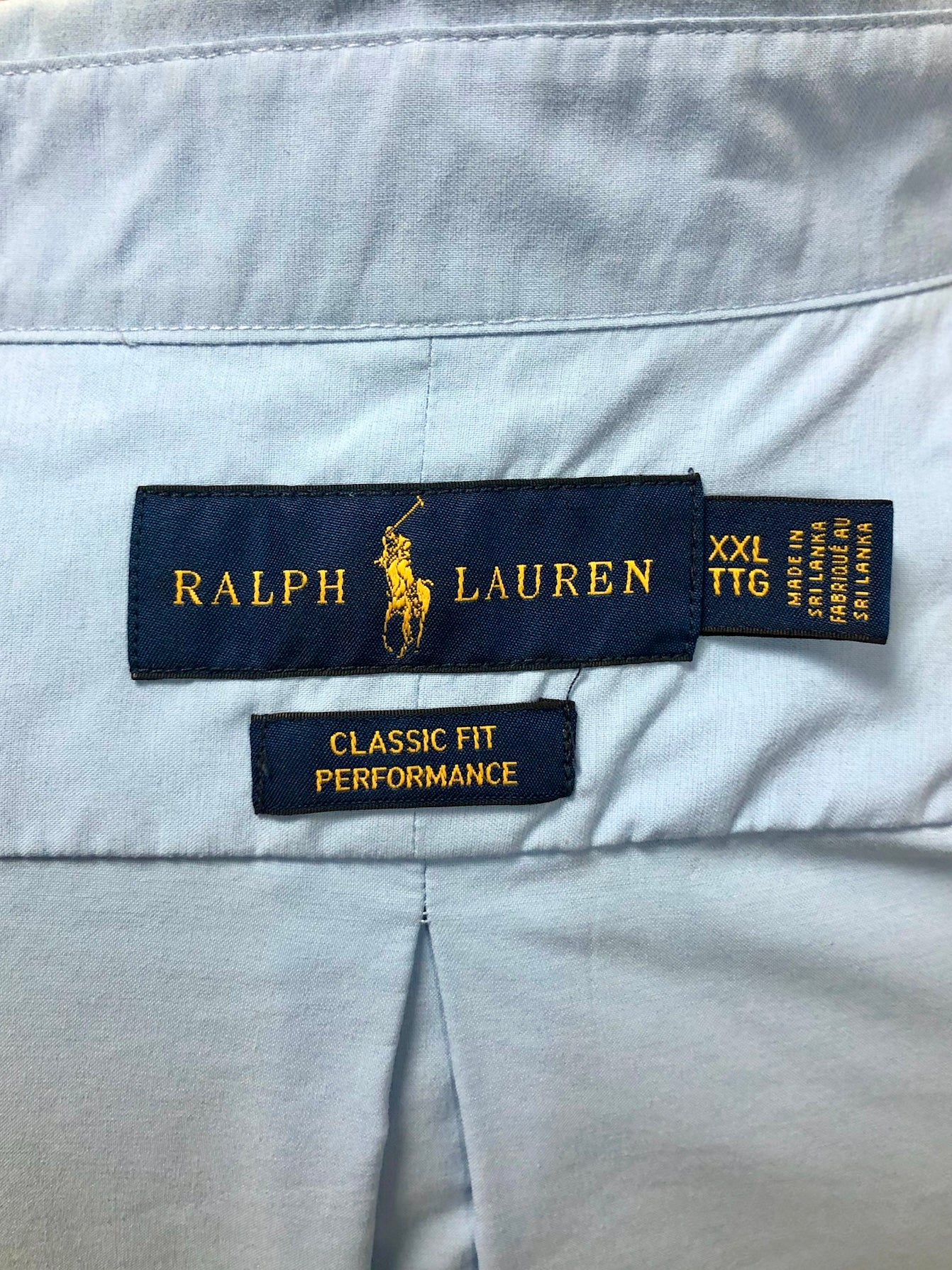 Camisa de botones Polo Ralph Lauren 🏇🏼 Performance en color celeste Talla XXL Entalle Clásico