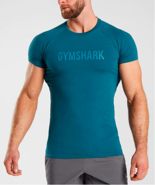 Camiseta de entrenamiento cuello redondo Gymshark 🏋🏽 color azul indigo manga corta Talla M