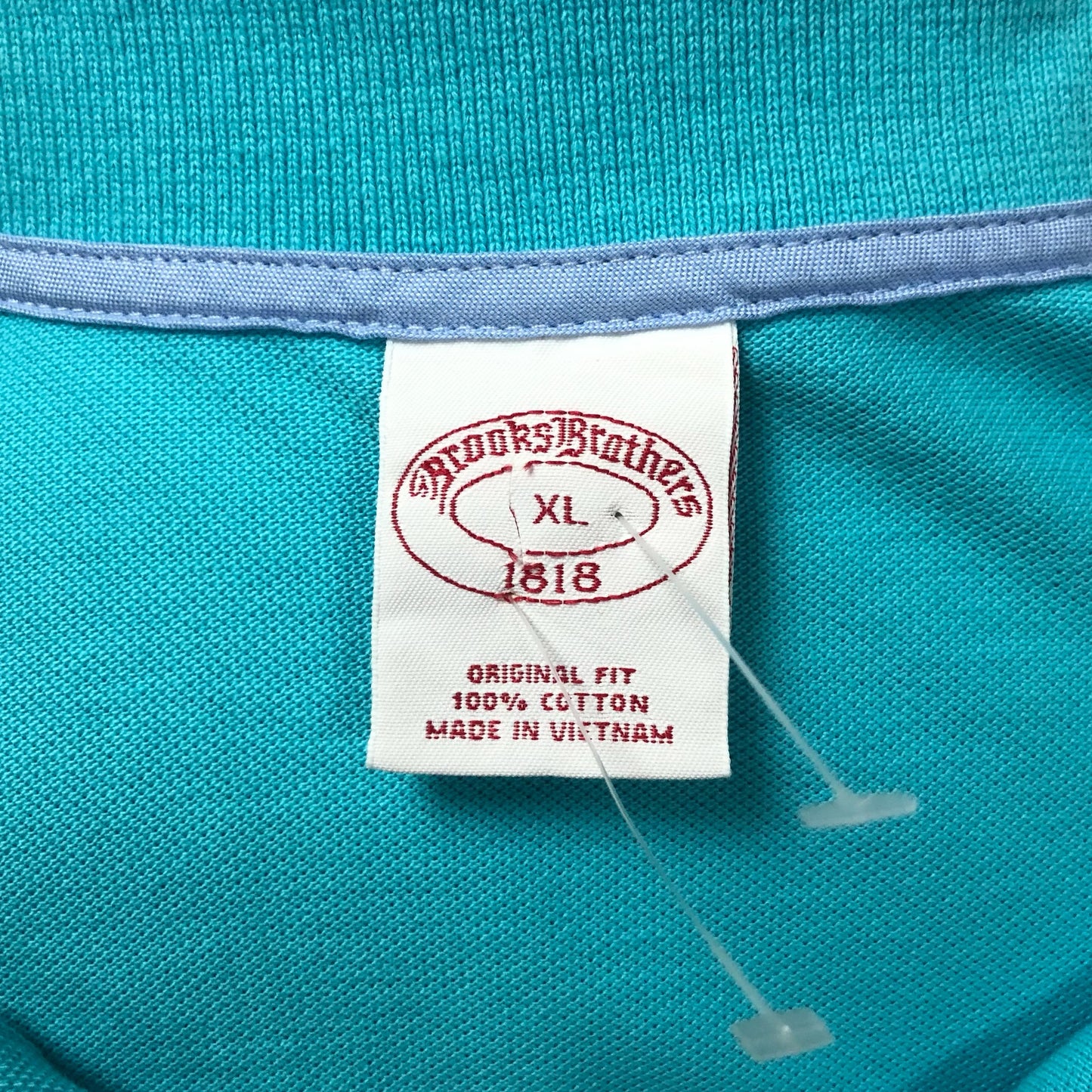 Camiseta Polo Brooks Brothers 🐑 color turquesa intenso Talla XL Entalle Regular