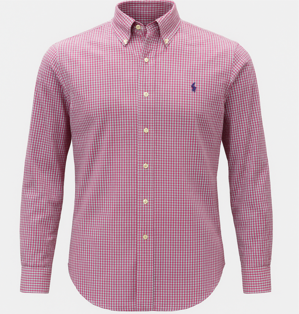 Camisa de botones Polo Ralph Lauren 🏇🏼 color blanco de cuadros en rosado, verde y azul Talla S Entalle Regular