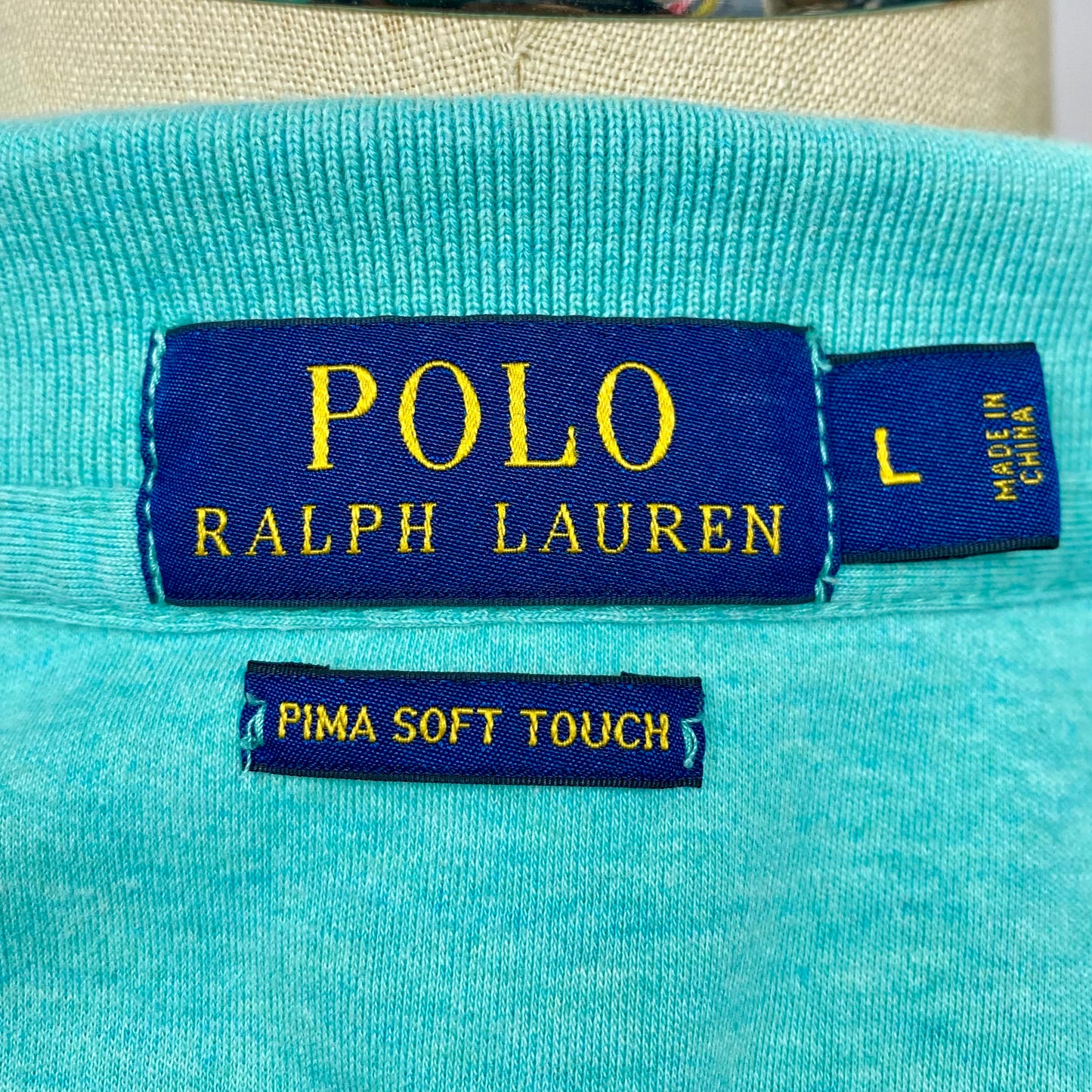 Camiseta Polo Ralph Lauren 🏇🏼 color turquesa Talla L Entalle Regular