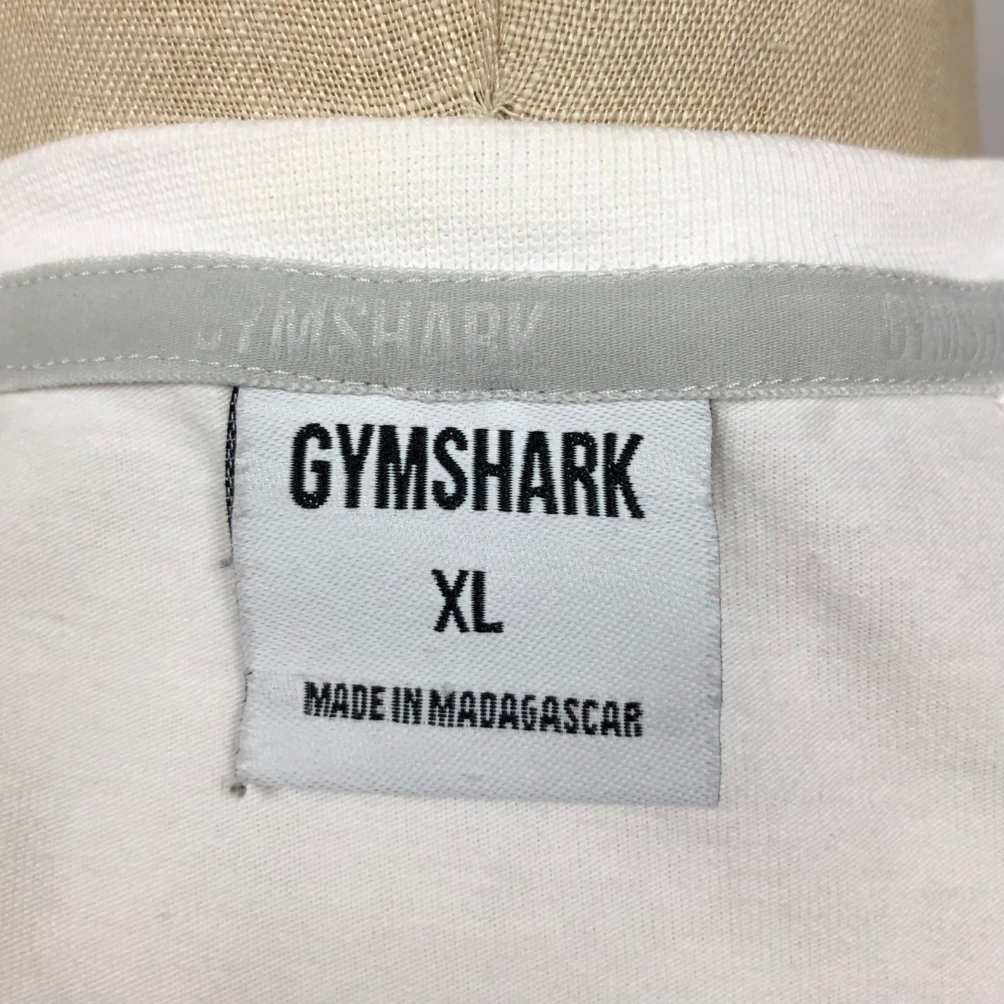 Camiseta de entrenamiento cuello redondo Gymshark 🏋🏽 color blanco manga larga, Talla XL