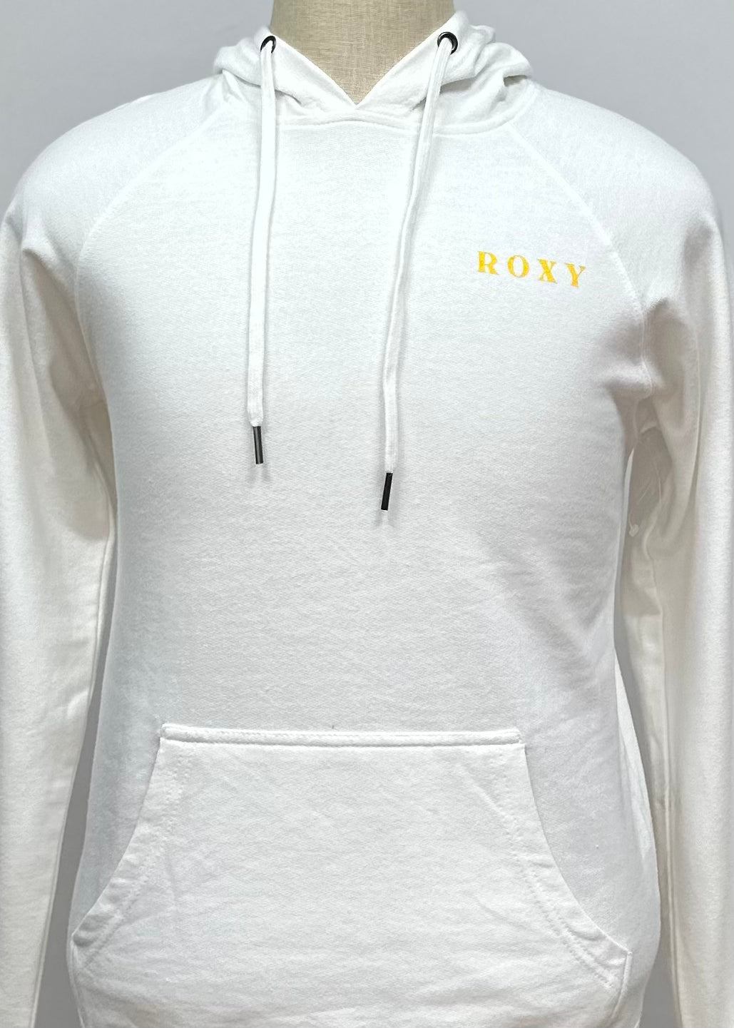 Sudadera Hoodie de mujer Roxy 🏄🏽‍♂️ color blanco y logo en amarillo Talla S