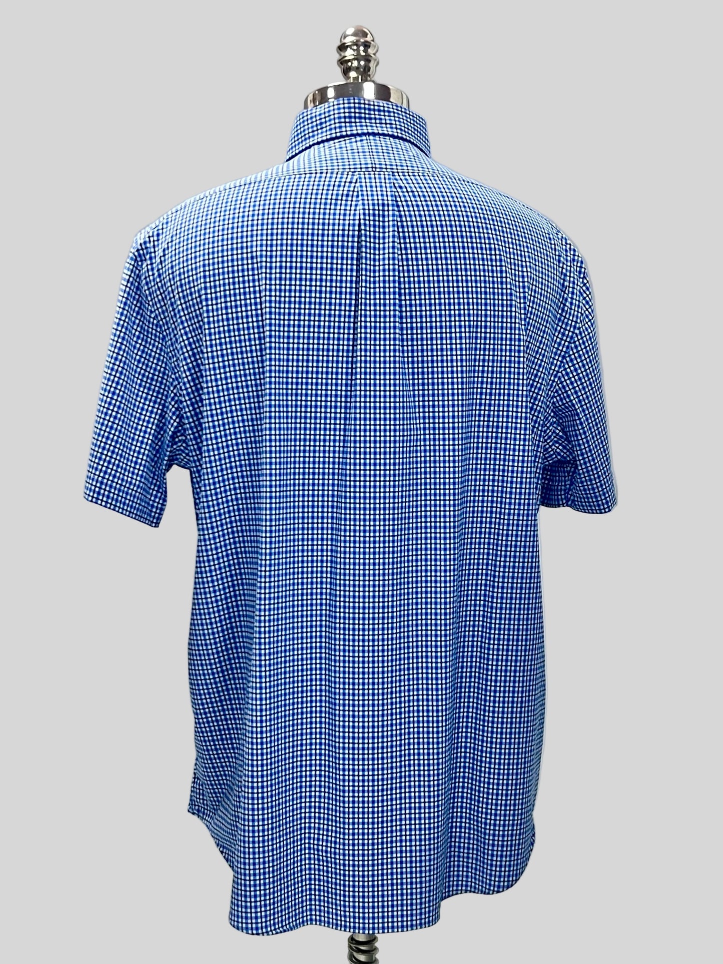 Camisa de botones Polo Ralph Lauren 🏇🏼 Performance de cuadros azul, celeste y blanco Talla XL Entalle Regular