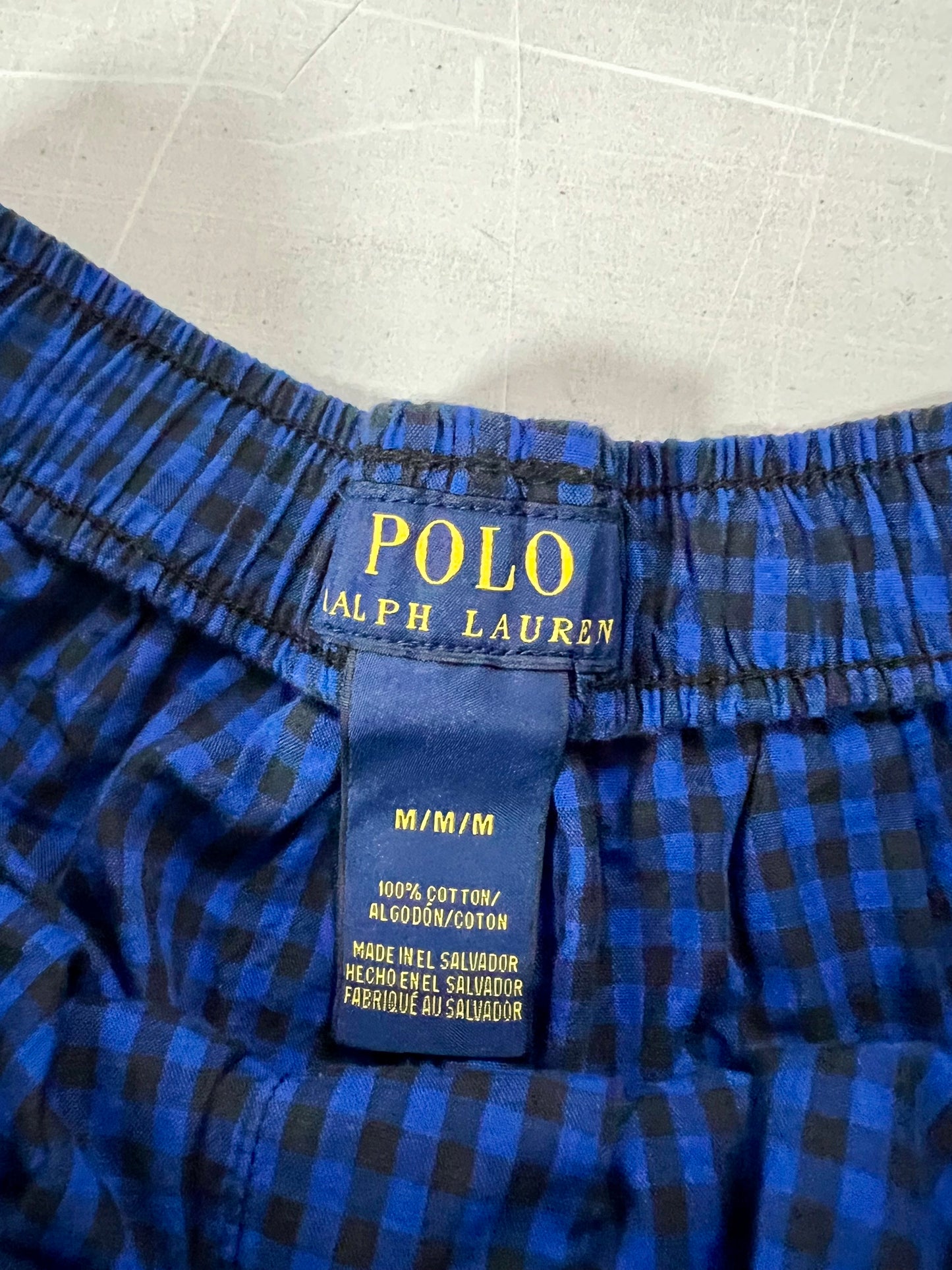 Boxer tejido Polo Ralph Lauren 🏇🏼 Tela algodón con patrón de cuadros en azul y negro Talla M