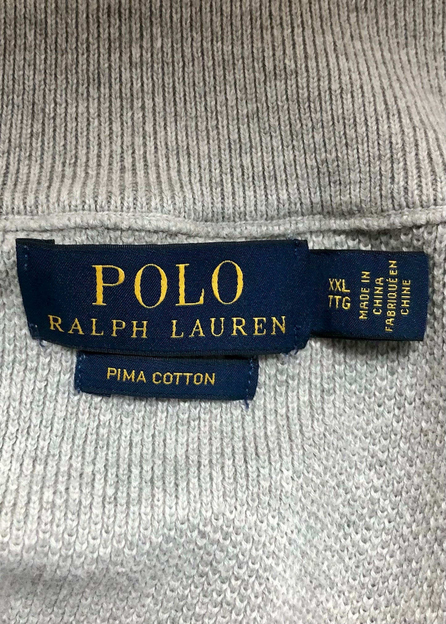 Sueter Jersey Polo Ralph Lauren 🏇🏼 color gris claro con logo en gris oscuro Talla XL