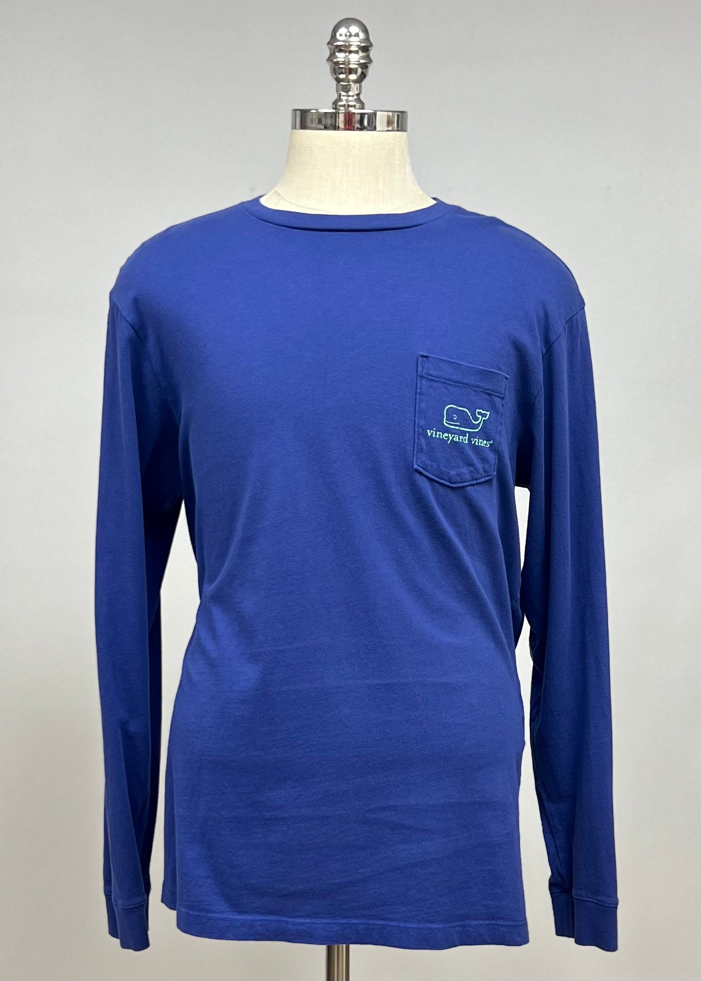 Camiseta de bolsillo Vineyard Vines 🐳 color azul con Diseño de ballena en turquesa Talla Large