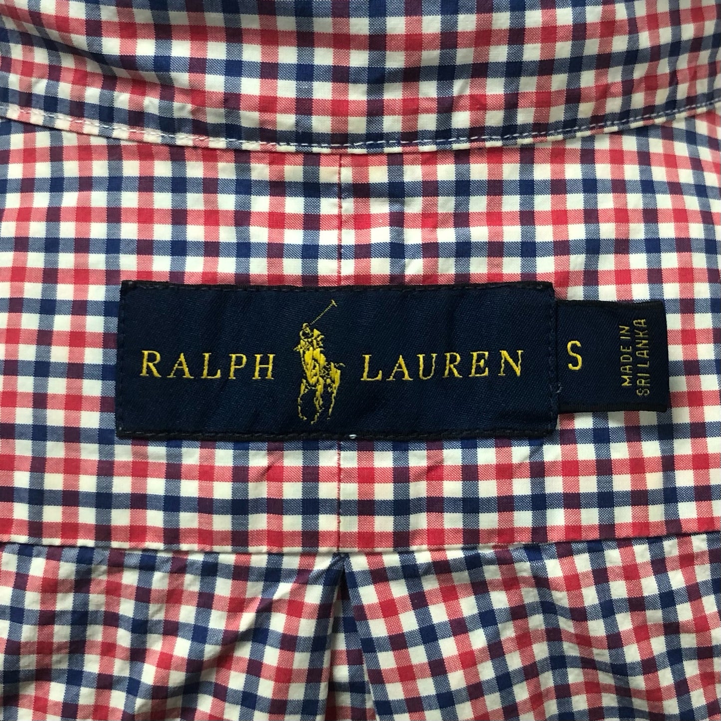 Camisa Polo Ralph Lauren 🏇🏼 de cuadros gingham rojo, azul y blanco Talla S Entalle Regular