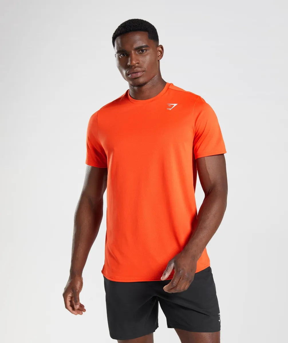 Camiseta de entrenamiento cuello redondo Gymshark 🏋🏽 color naranja manga corta Talla M