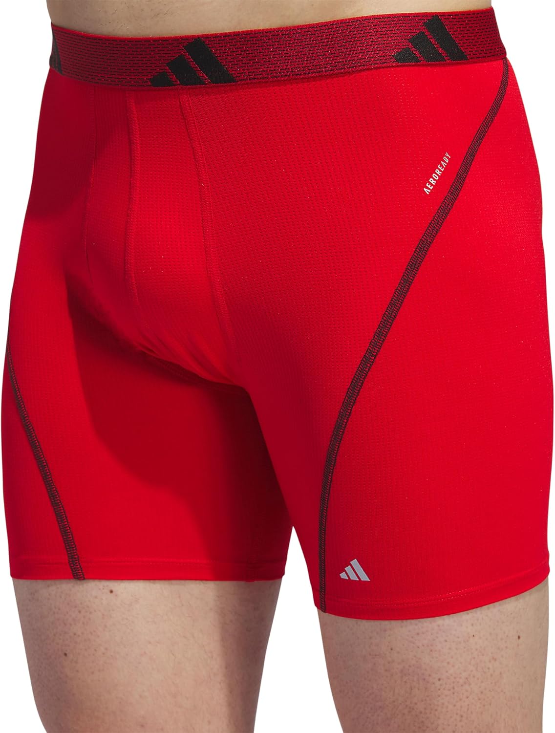 Combo de 3 Boxers Briefs Adidas Tela Performance color rojo, negro y gris Talla L