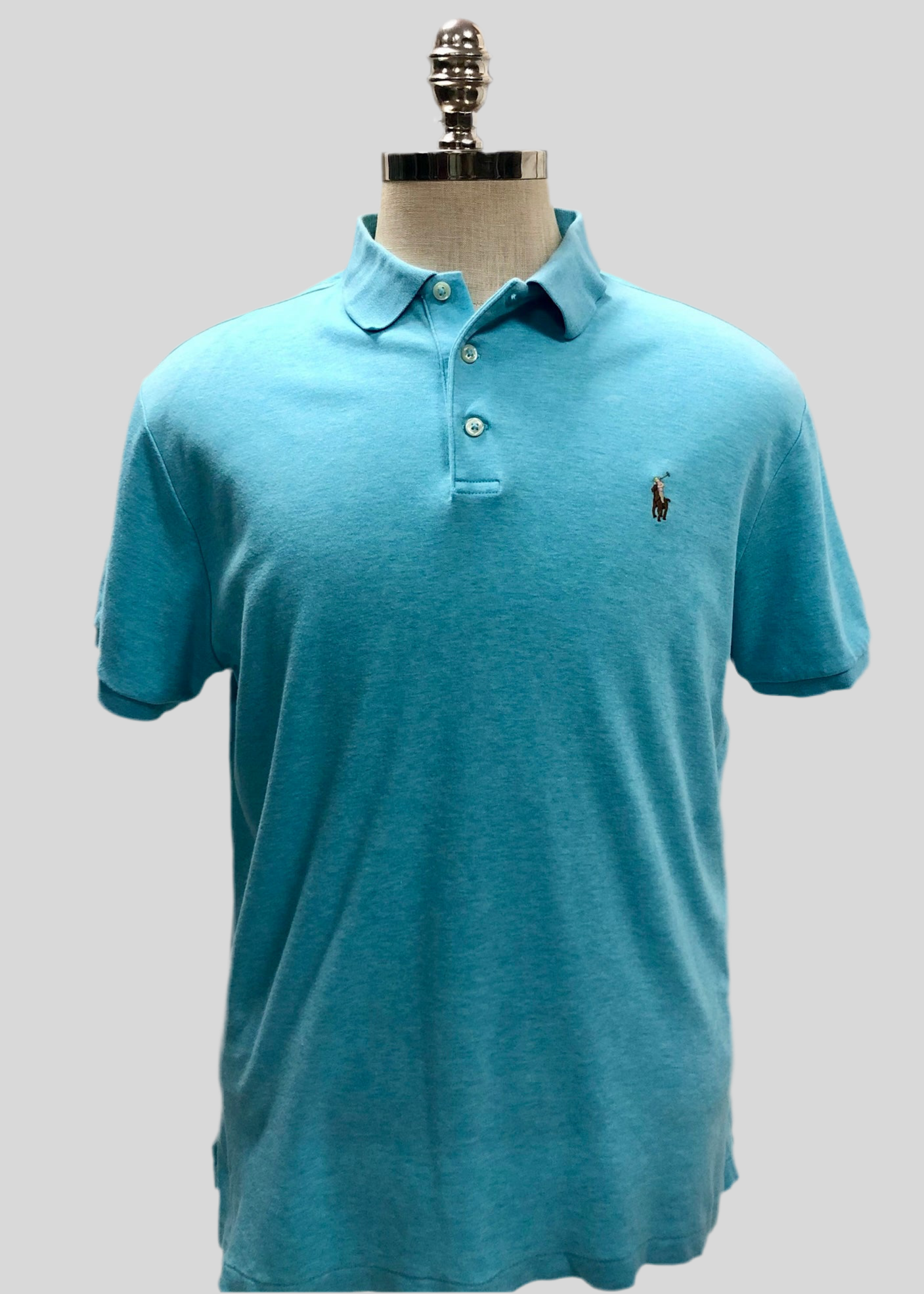 Camiseta Polo Ralph Lauren 🏇🏼 color turquesa Talla L Entalle Custom Slim Fit