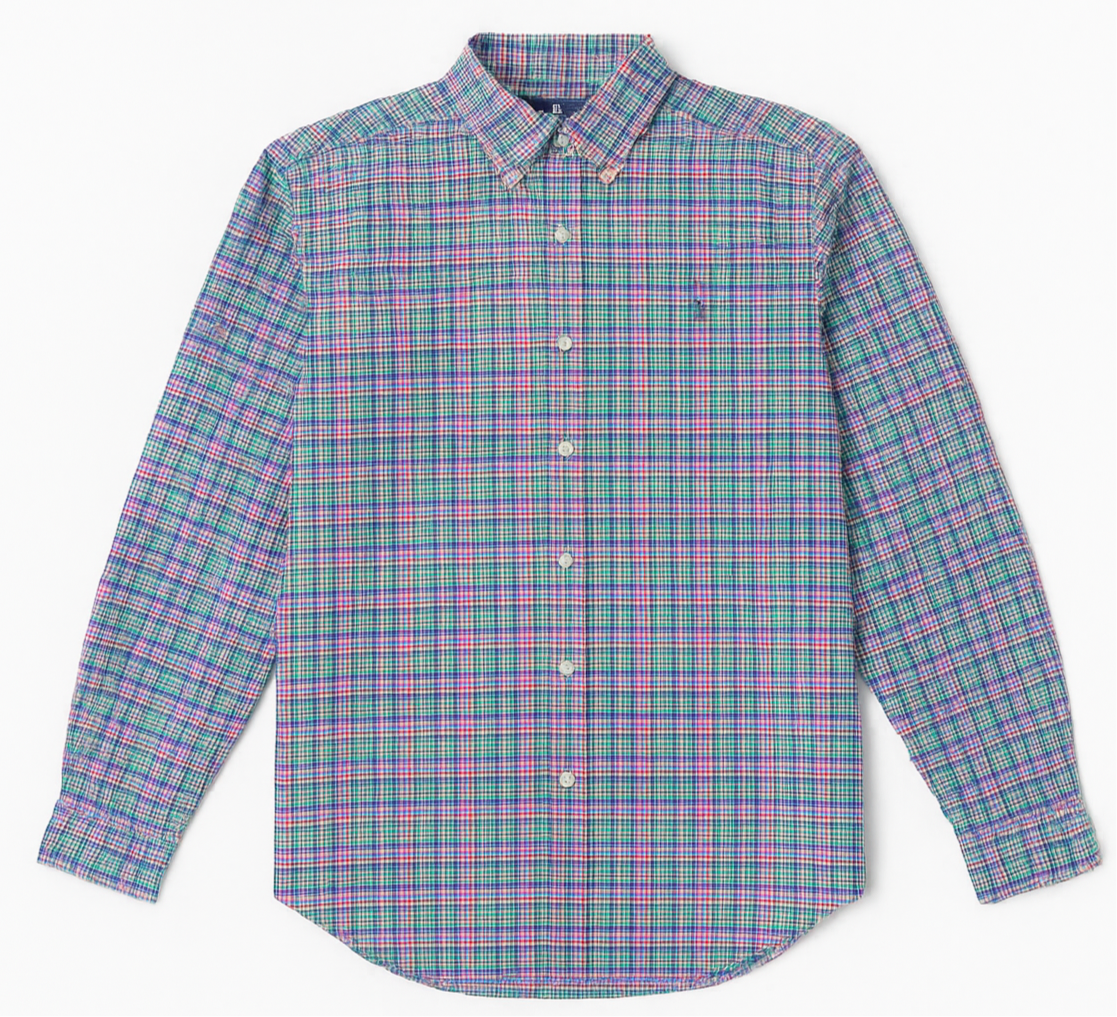 Camisa Polo Ralph Lauren 🏇🏼 con patrón de cuadros multicolor Talla XXL Entalle Regular