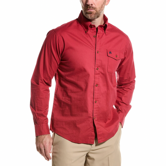 Camisa Brooks Brothers 🐑 color rojo naranja con diseño de bolsillo Talla XL Entalle Regular
