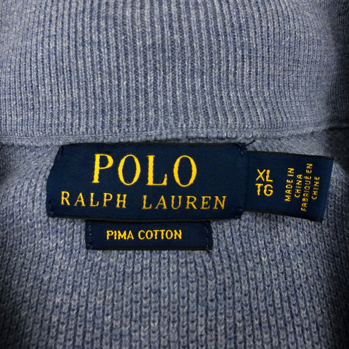 Sueter Jersey Polo Ralph Lauren 🏇🏼 color azul claro con logo en azul Talla XL