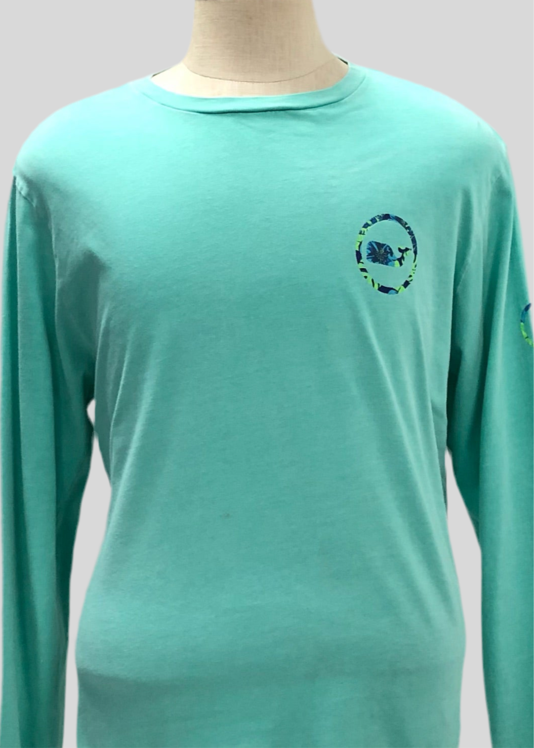 Camiseta de bolsillo Vineyard Vines 🐳 color turquesa claro con Diseño de ballena en azul y verde Talla Large