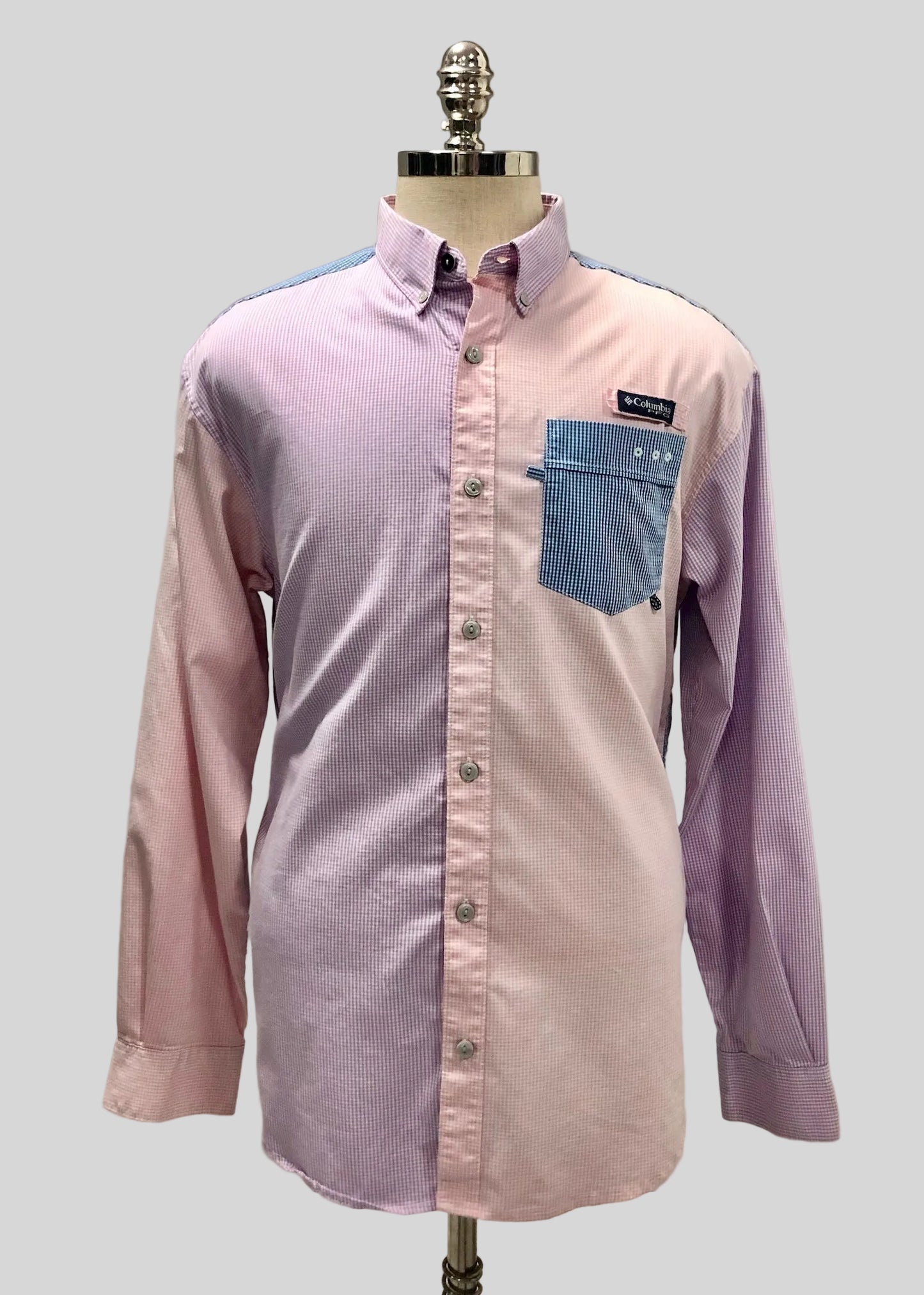 Camisa Columbia 🔹 De cuadros en color lila, rosado y azul Talla L
