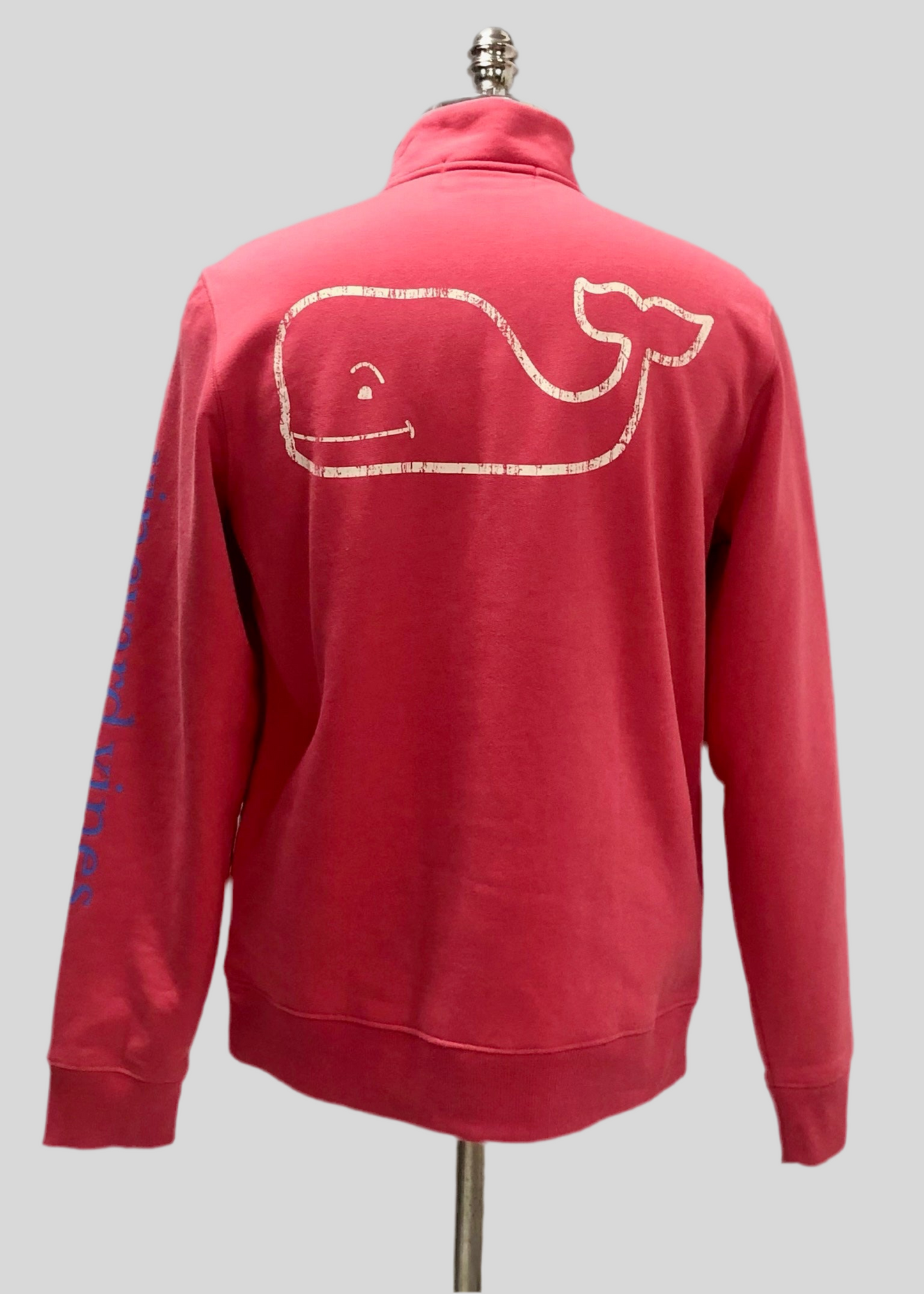 Sueter Jersey Vineyard Vines 🐳 Pima color rosado magenta con logo en blanco Tela algodón Talla S
