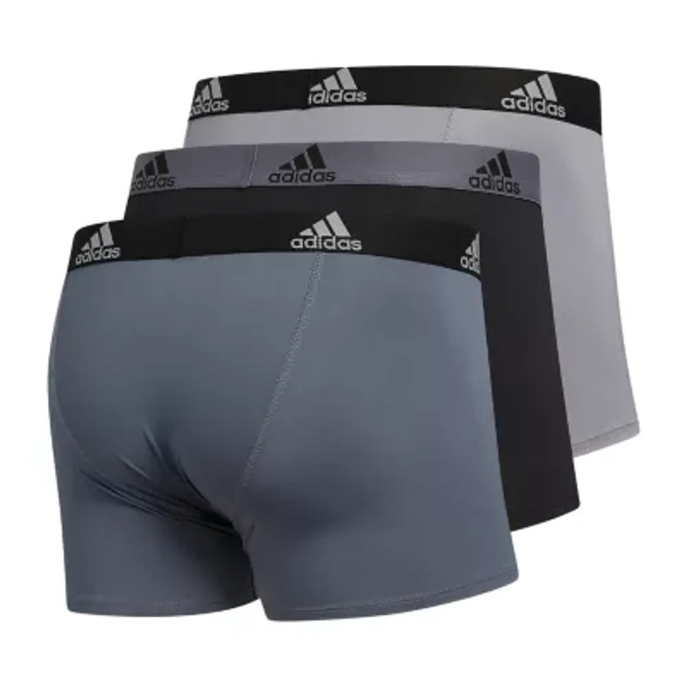 Combo de 3 Boxers Briefs Adidas Tela Performance color Negro y gris Talla XL